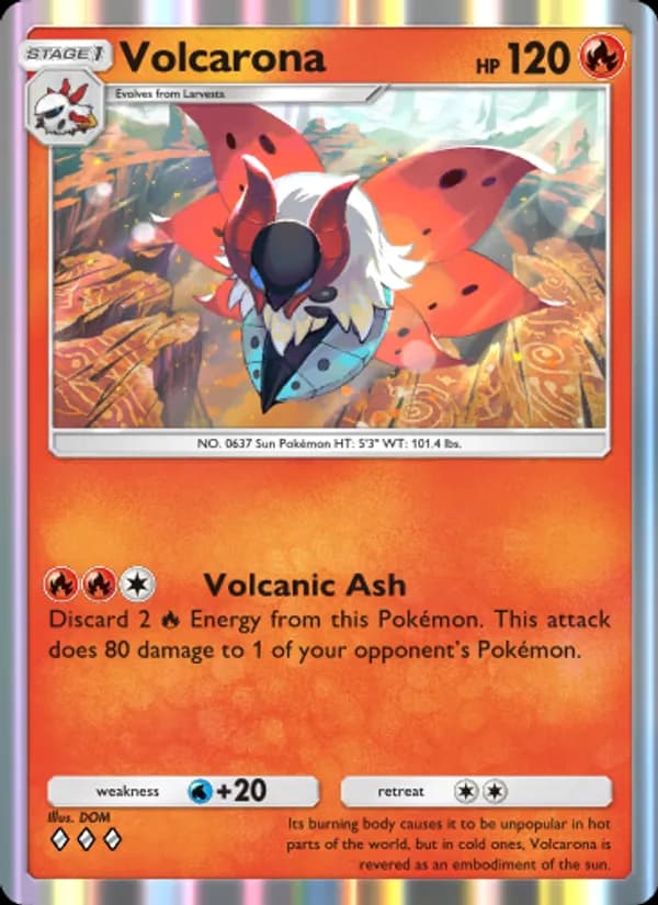 Volcarona card in English