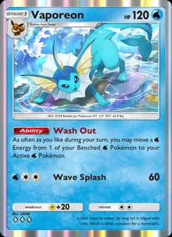 Vaporeon card in English