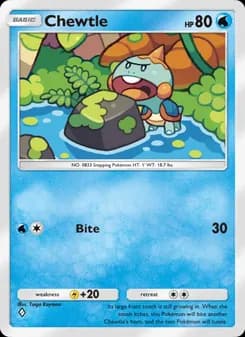 Chewtle card in English