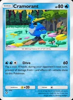 Cramorant card in English