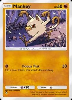 Mankey card in English