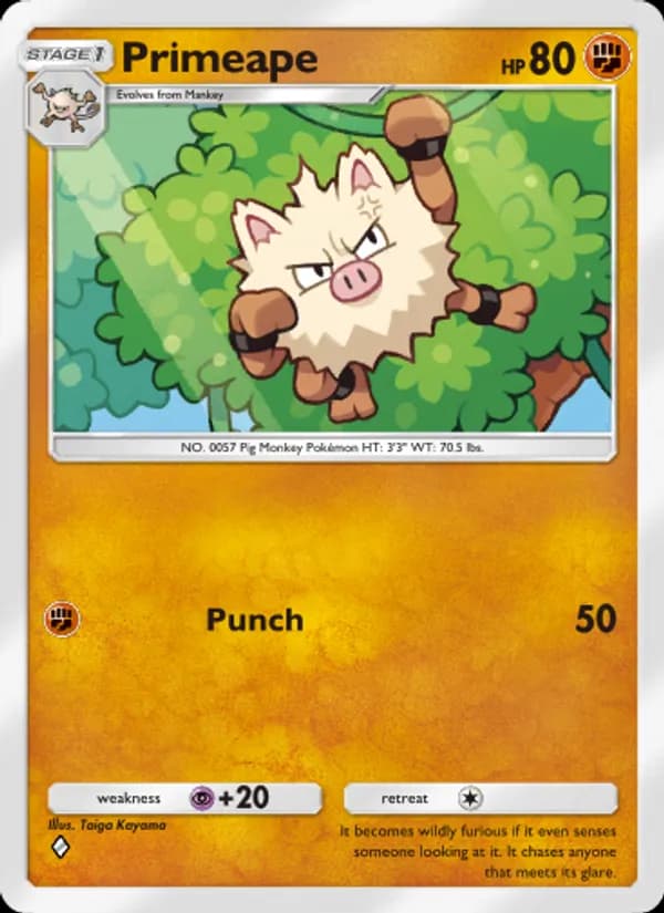Primeape card in English