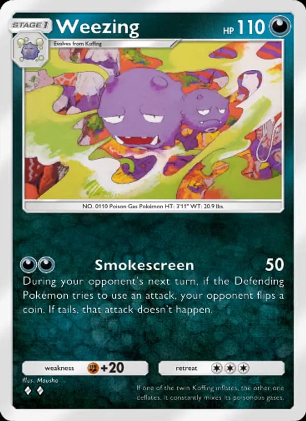 Weezing card in English