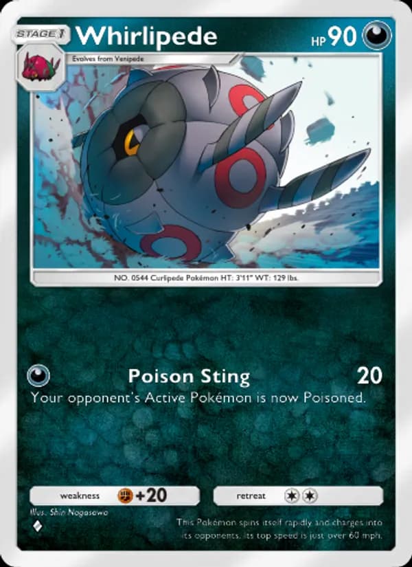 Whirlipede card in English