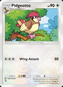 Pidgeotto card in English
