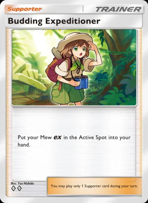 Budding Expeditioner card in English