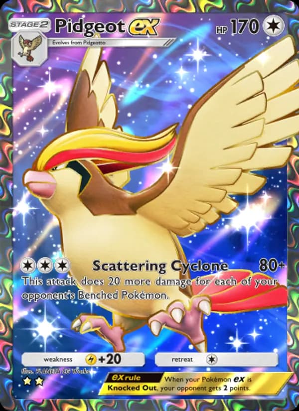 Pidgeot ex card in English
