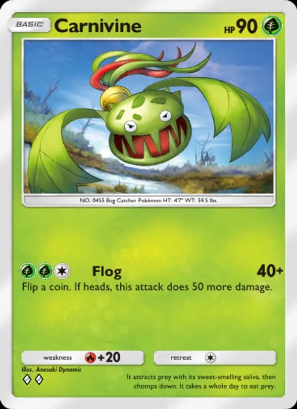 Carnivine card in English