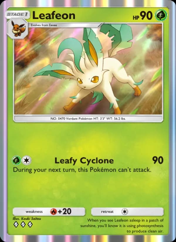 Leafeon card in English