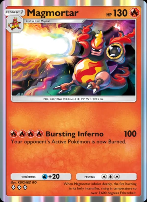 Magmortar card in English