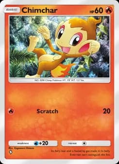Chimchar card in English