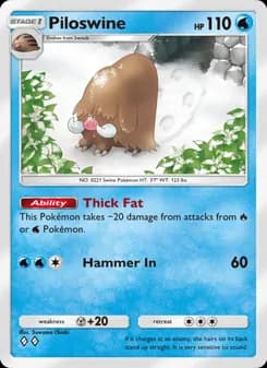 Piloswine card in English