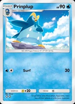 Prinplup card in English