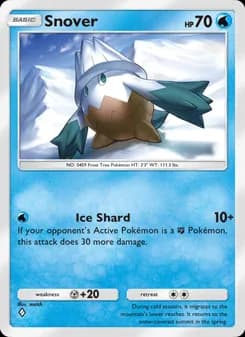 Snover card in English