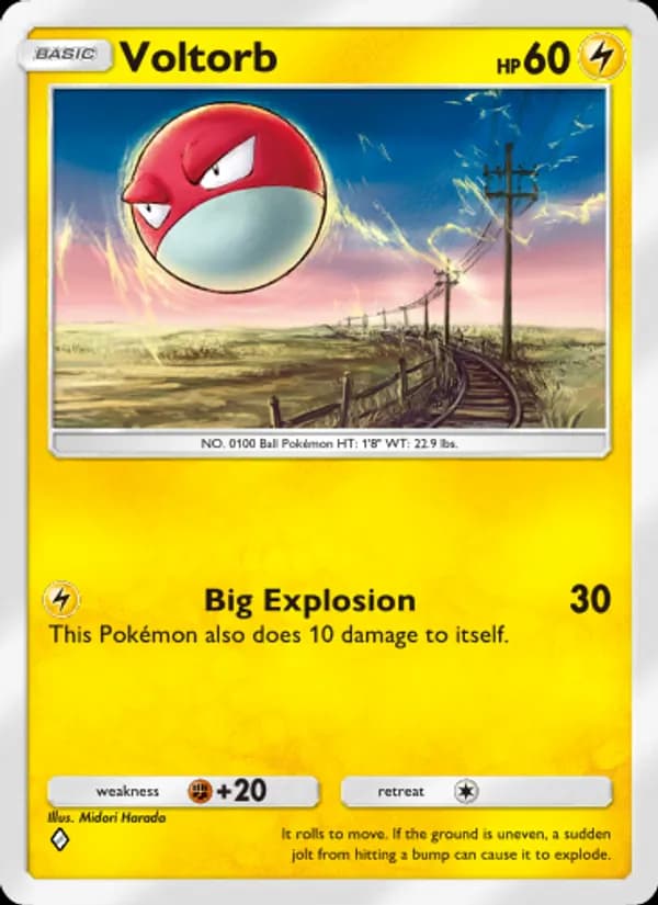 Voltorb card in English