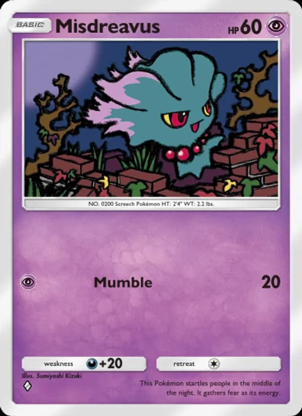 Misdreavus card in English