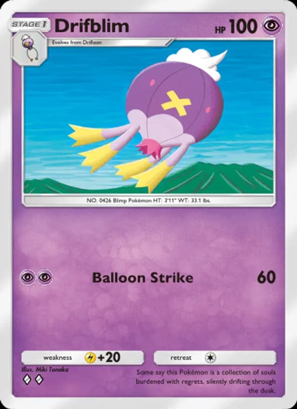 Drifblim card in English