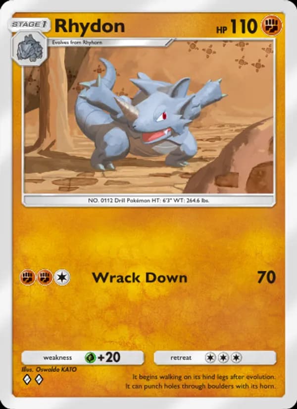 Rhydon card in English