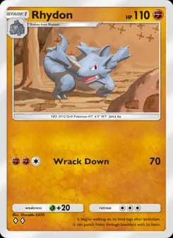 Rhydon card in English