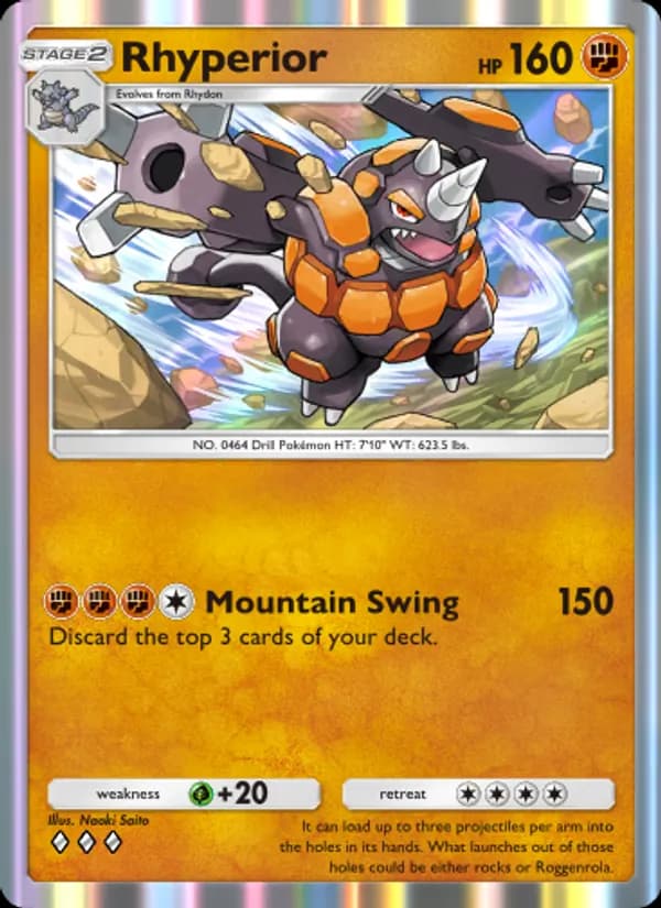 Rhyperior card in English