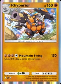 Rhyperior card in English