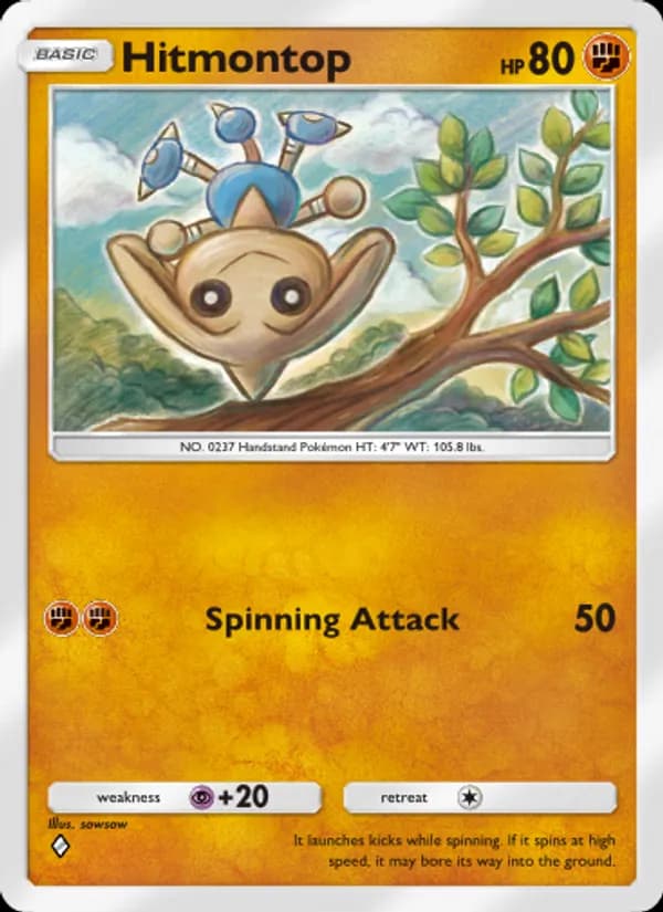 Hitmontop card in English