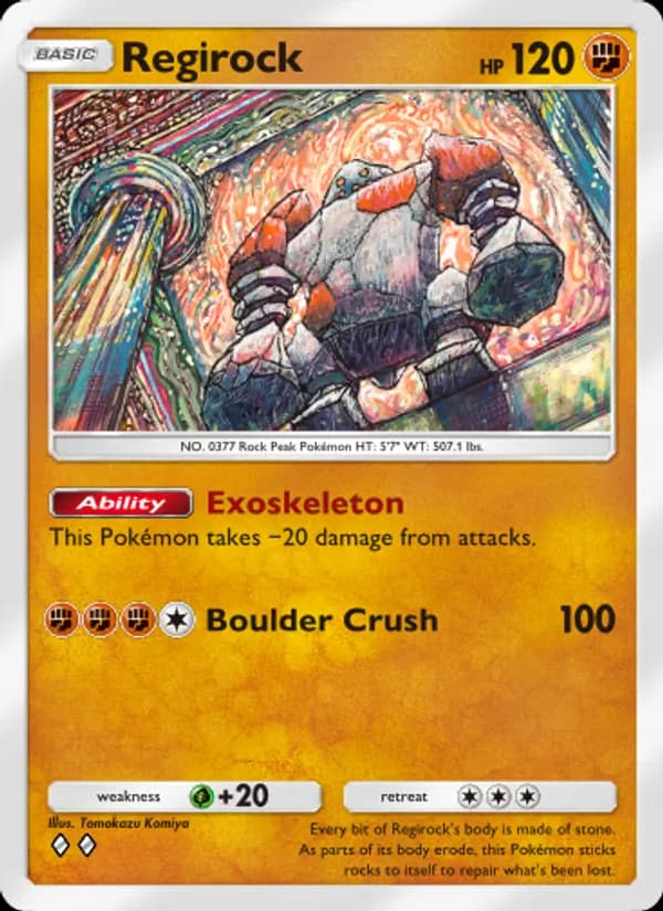 Regirock card in English