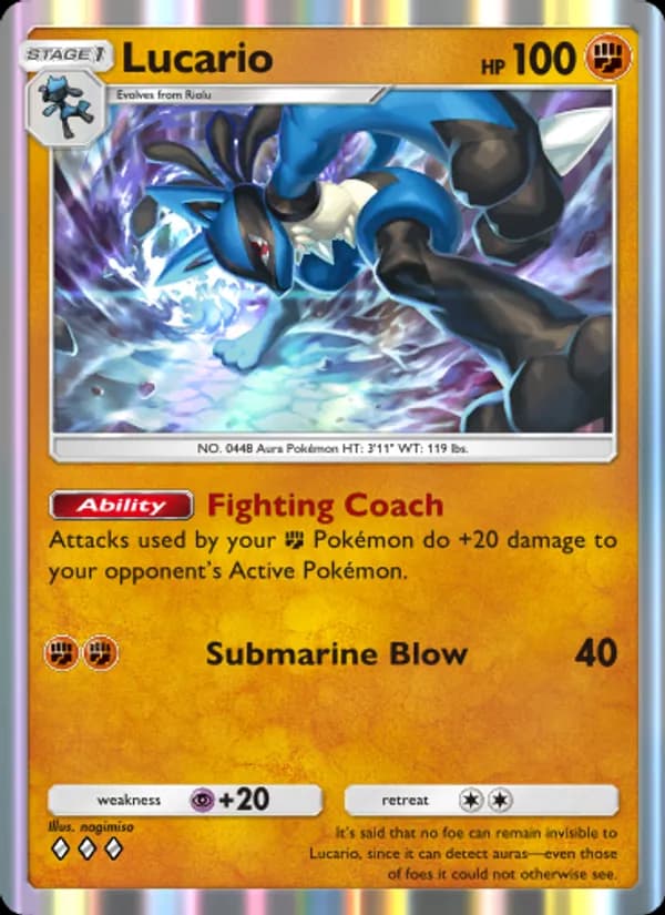 Lucario card in English