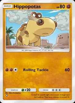 Hippopotas card in English