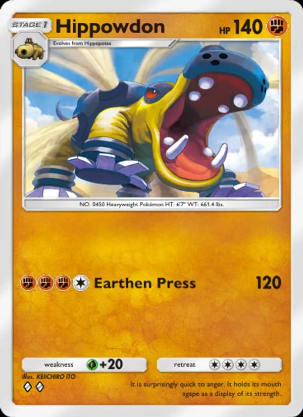 Hippowdon card in English