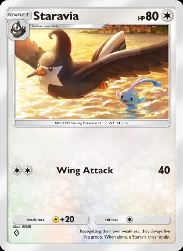 Staravia card in English