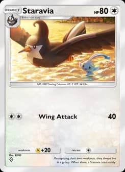 Staravia card in English