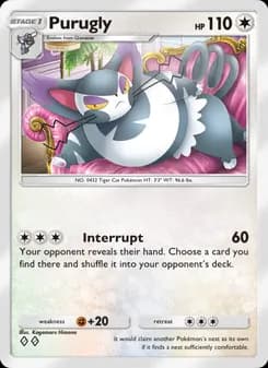 Purugly card in English