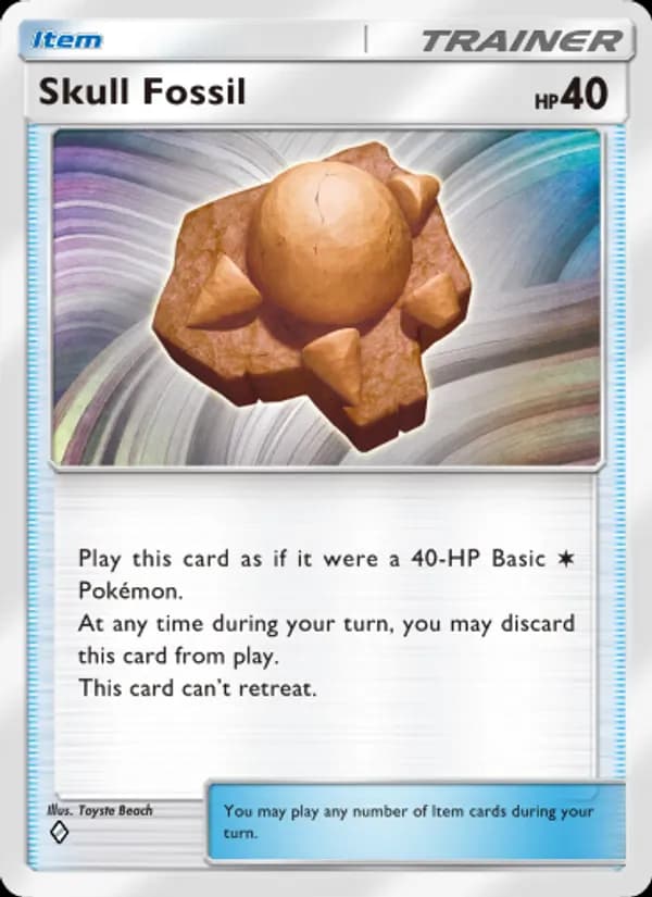 Skull Fossil card in English