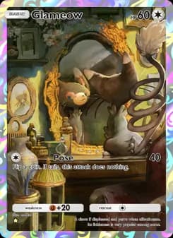 Glameow card in English