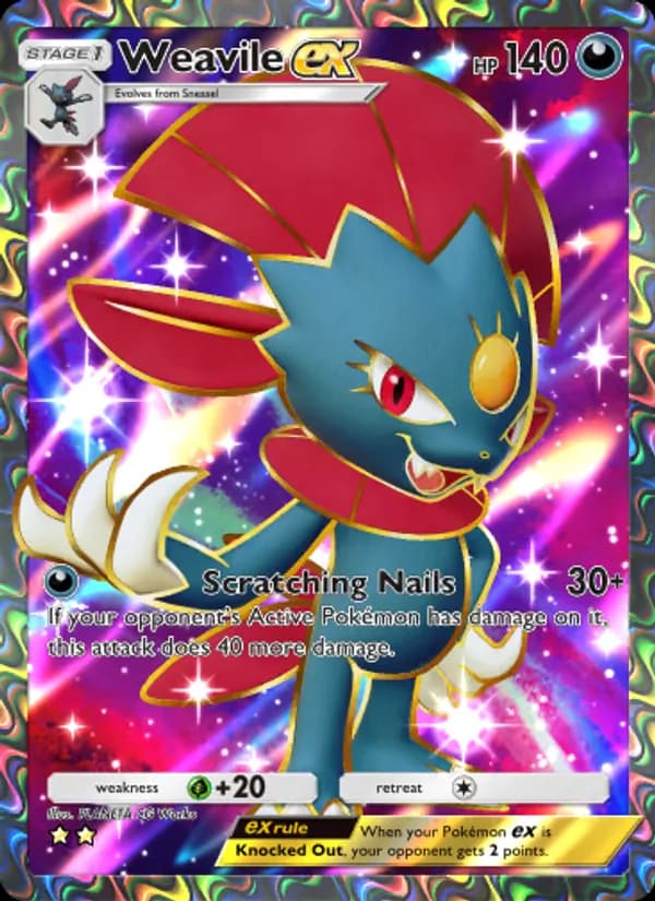 Weavile ex card in English