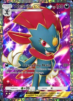 Weavile ex card in English