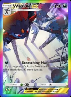 Weavile ex card in English