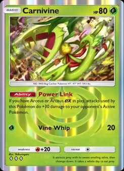 Carnivine card in English