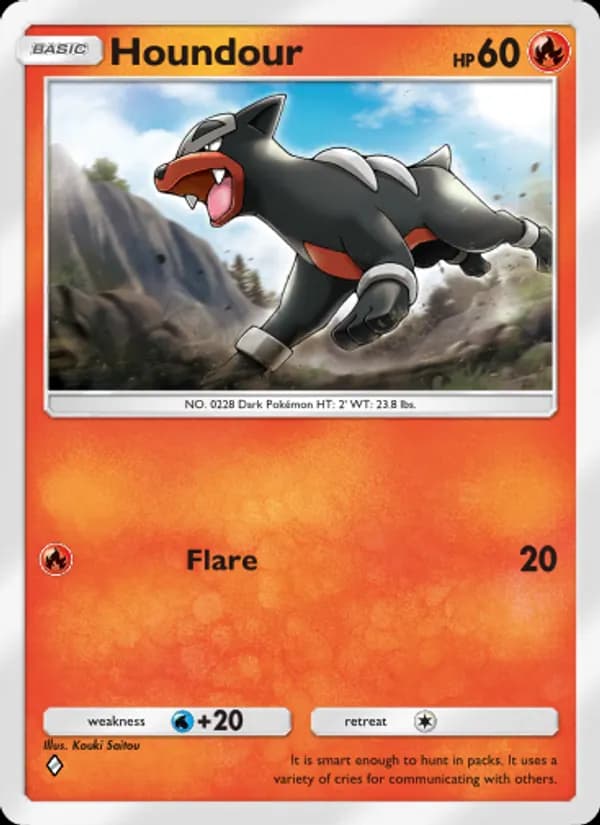 Houndour card in English