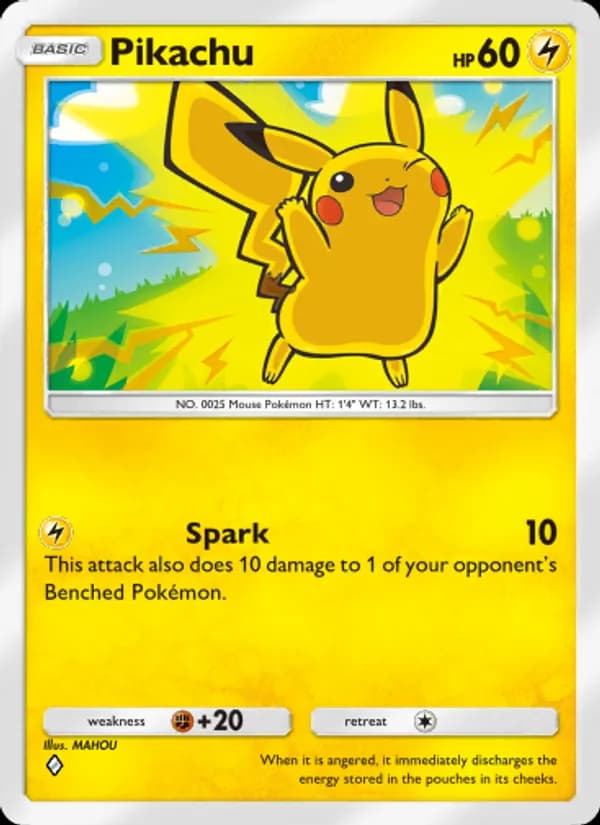 Pikachu card in English