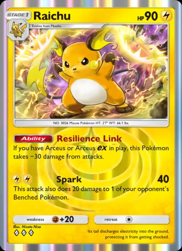 Raichu card in English