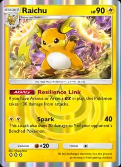 Raichu card in English