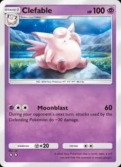 Clefable card in English