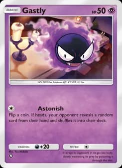 Gastly card in English