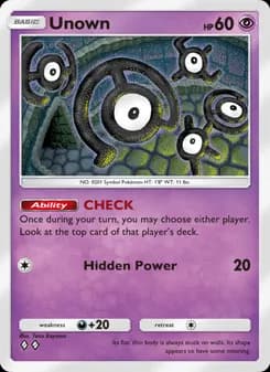Unown card in English