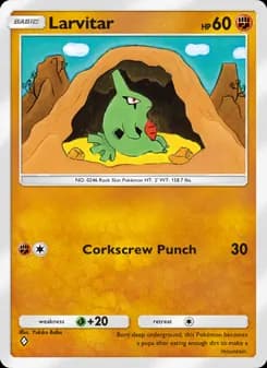 Larvitar card in English