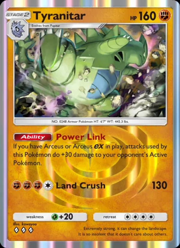 Tyranitar card in English