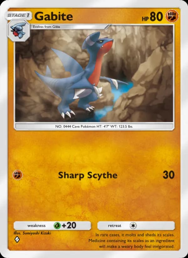 Gabite card in English