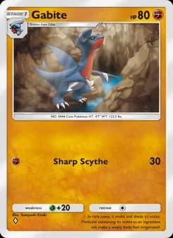 Gabite card in English